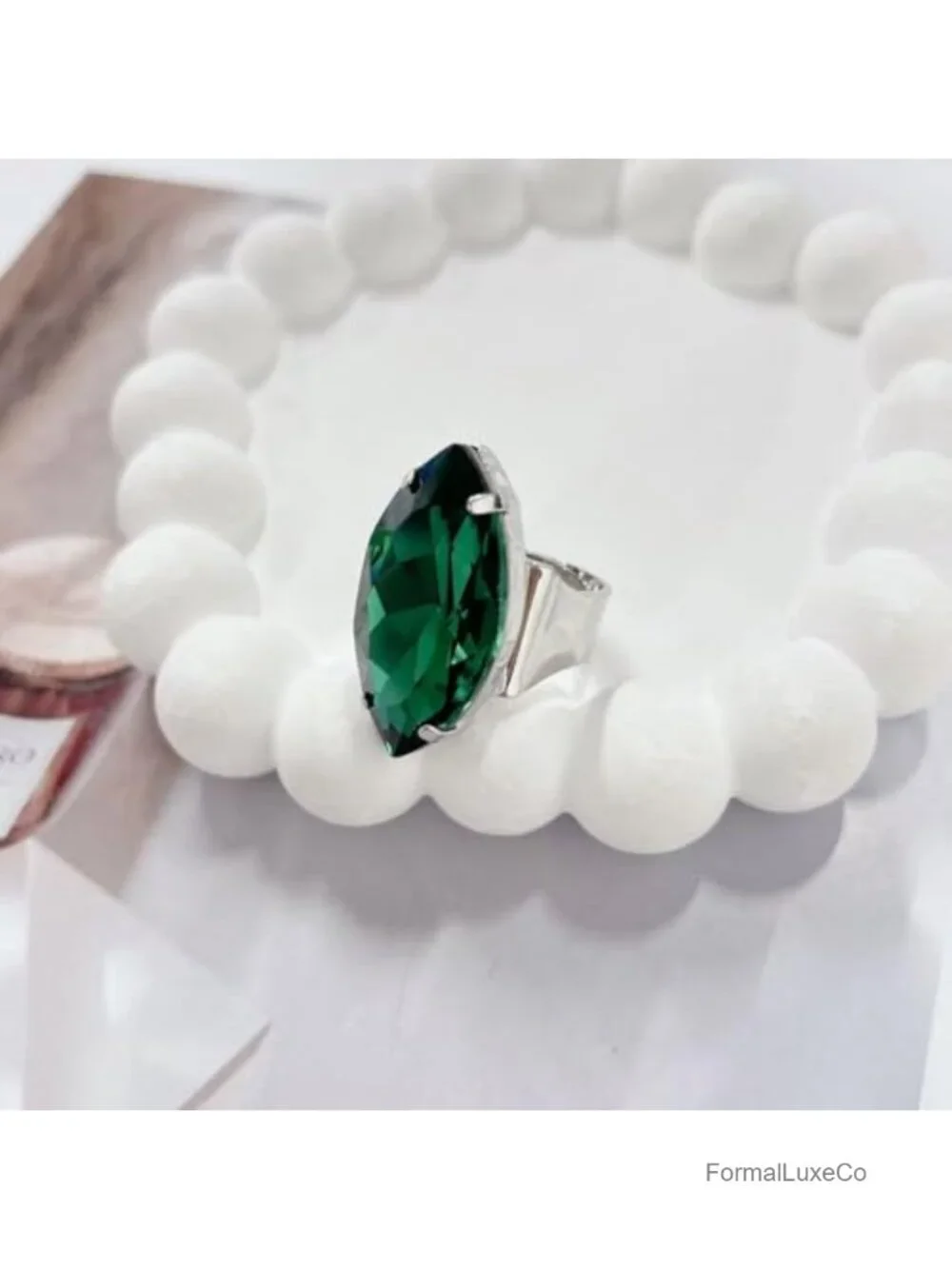 Marquise Rhinestone Cocktail Ring Chunky Statement Ring